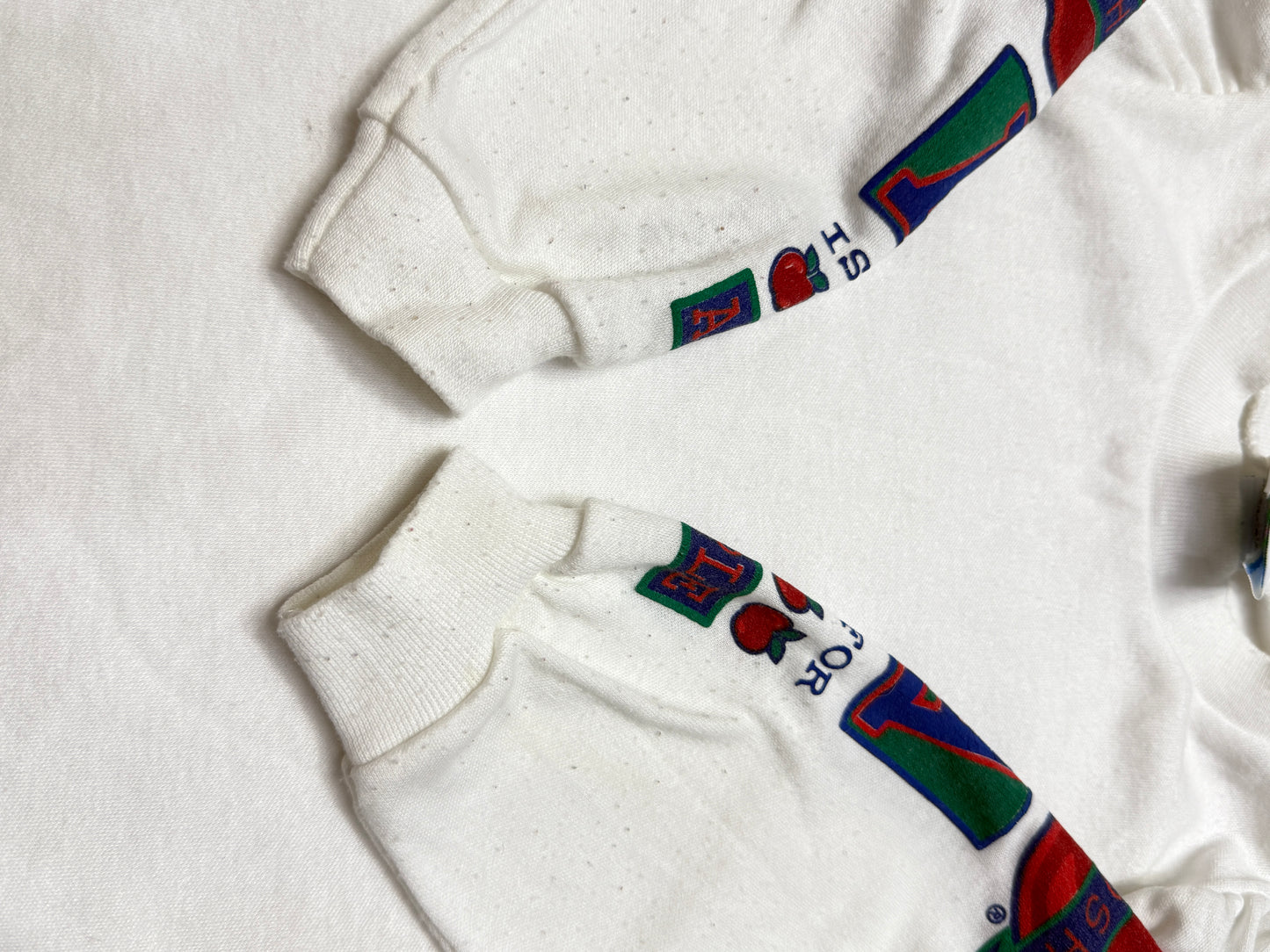 90s Kids Toddler Vintage Oshkosh Bgosh "A is for Apple" Longsleeve  Puffsleeve Top / 2T 3T / Made in USA