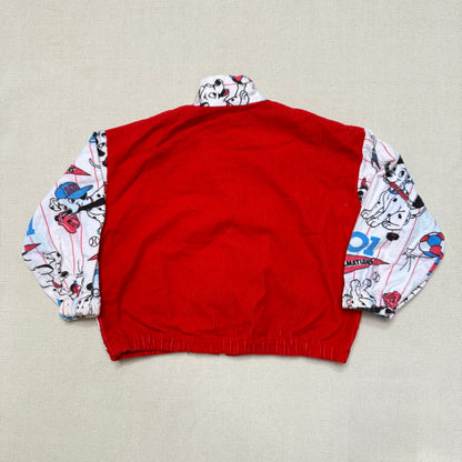 90s Kids Vintage Handmade Dalmatian Loose Fit Overall & Corduroy Zip Up Jacket 2pc Set / 4T 5T