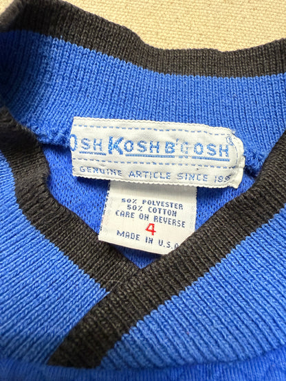 80s 90s Vintage Oshkosh Bgosh Galaxy UFO Multicolour Waffle Longsleeve Top / 3T 4T / Made in USA