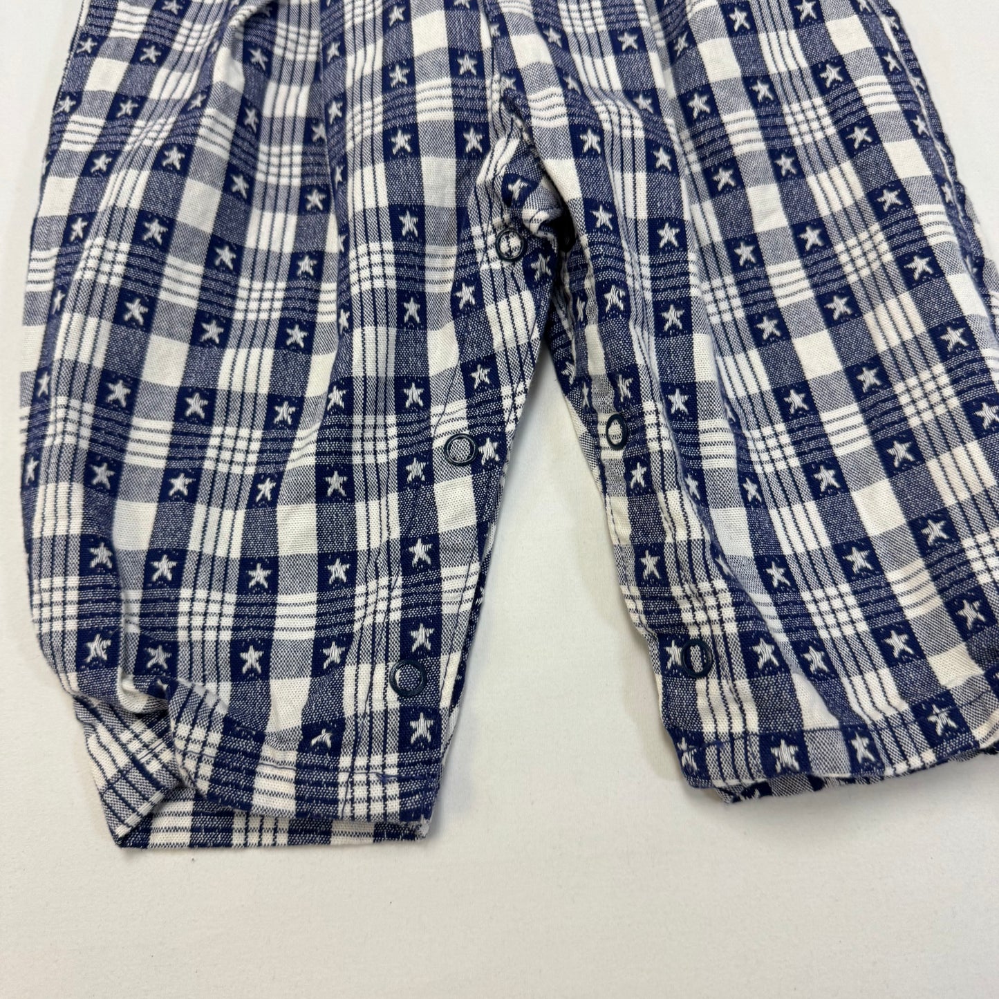 90s Kids Toddler Infant Vintage Baby B’Gosh Oshkosh 2 Piece Set Navy White Star Pattern Overall White T-shirt/ 3m 6m 24m/ Made in USA