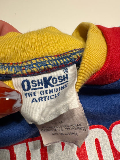 90s Kids Toddler Infant Vintage Baby B’Gosh Oshkosh Multicolour Blue Red Yellow Pullover Sweatshirt//12m