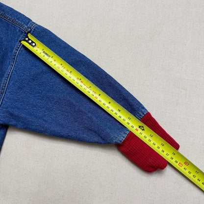 90s Kids Vintage Gymboree Rainbow Tag Quilted Lined Denim Toggle Jacket / 5y 6y 7y