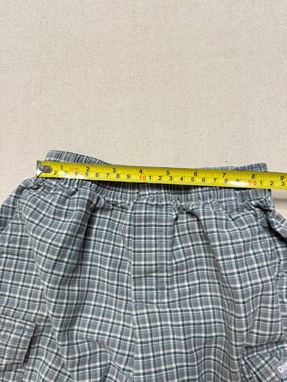 90s 2000' Kids Toddler Vintage Oshkosh Bgosh Gray Green Check Cotton Shorts / 3T 4T 5T