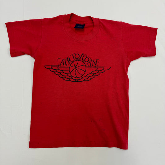 80s Kids Nike Air Jordan Red Wing Logo T-shirt Size M