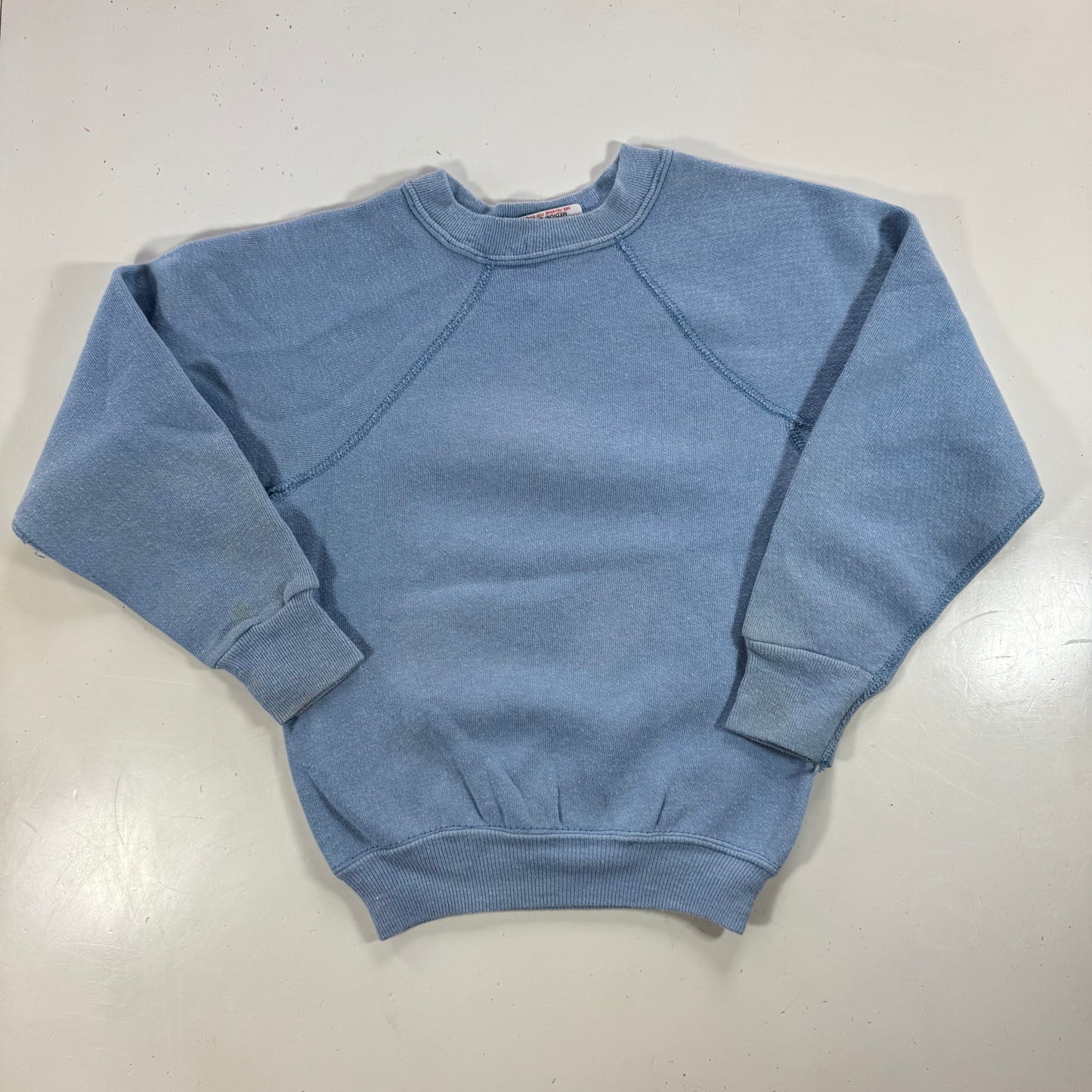 80s Kids Vintage Disney Mickey Mouse Light Blue Pullover Crew Sweatshirt M 6Y 7Y 8Y Made in USA