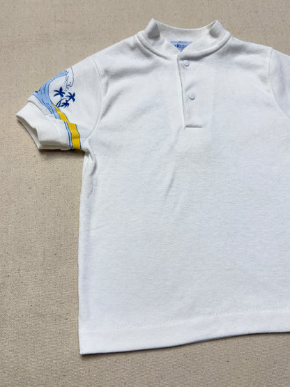 90s Kids Toddler Vintage Oshkosh Bgosh Surf Dog White Tshirt Top / 2T 3T / Made in USA