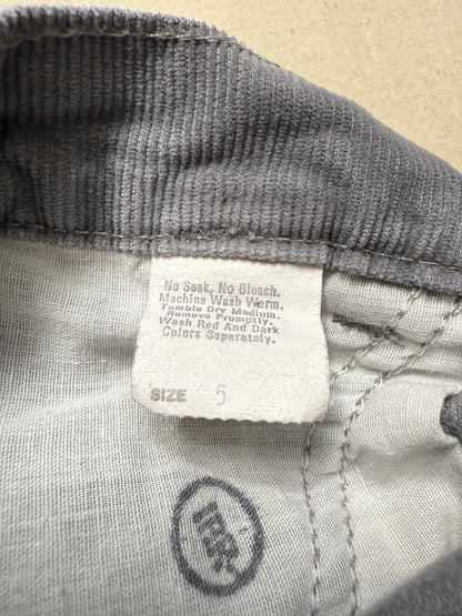 80s Kids Toddler Vintage Oshkosh Bgosh Gray Corduroy Pants / 4T 5T / Made in USA