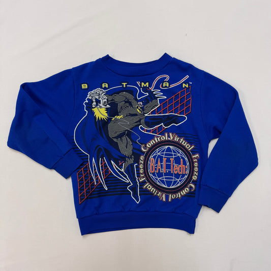 90s Kids Vintage Batman Blue Crew Sweatshirt 5Y 6Y