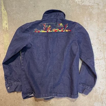 70s/80s vintage kids embroidered denim shirt 6-8y