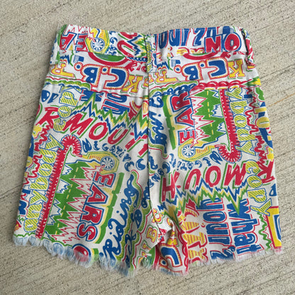 90s Kids Vintage Cut Off Shorts Multicoloured Pattern 6Y 7Y 8Y