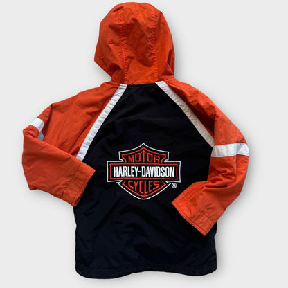 Kids Youth Reversible Fleece Harley Davidson Zip Jacket With Pockets Big Logo S 8Y 9Y 10Y