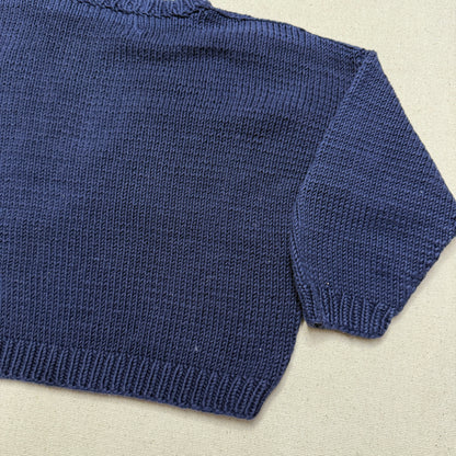 80s 90 Kids Toddler Vintage Flower Embroidered Simple Design Cotton Knit Sweater / 3T 4T 5T