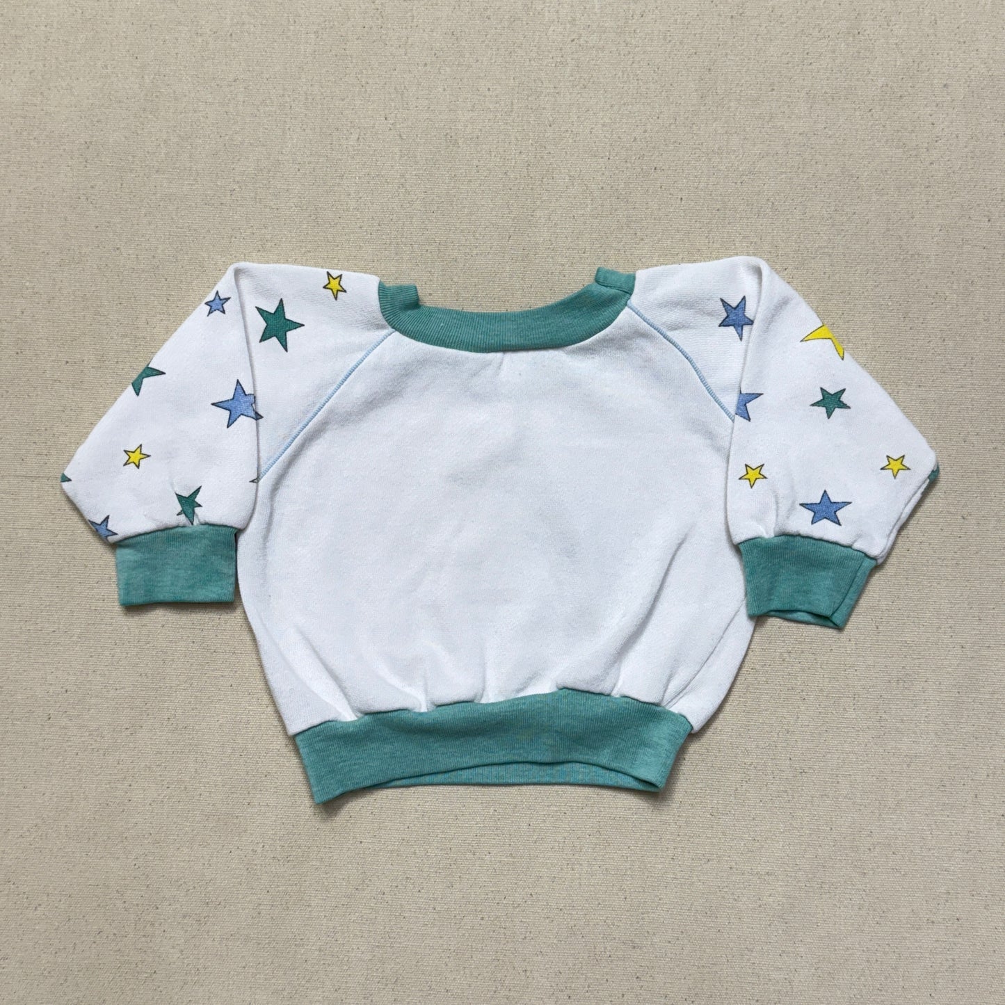 80s Kids Infant Vintage Sesame Street Big Bird Star Pattern Raglan Sleeve Sweatshirt / 6m 9m 12m