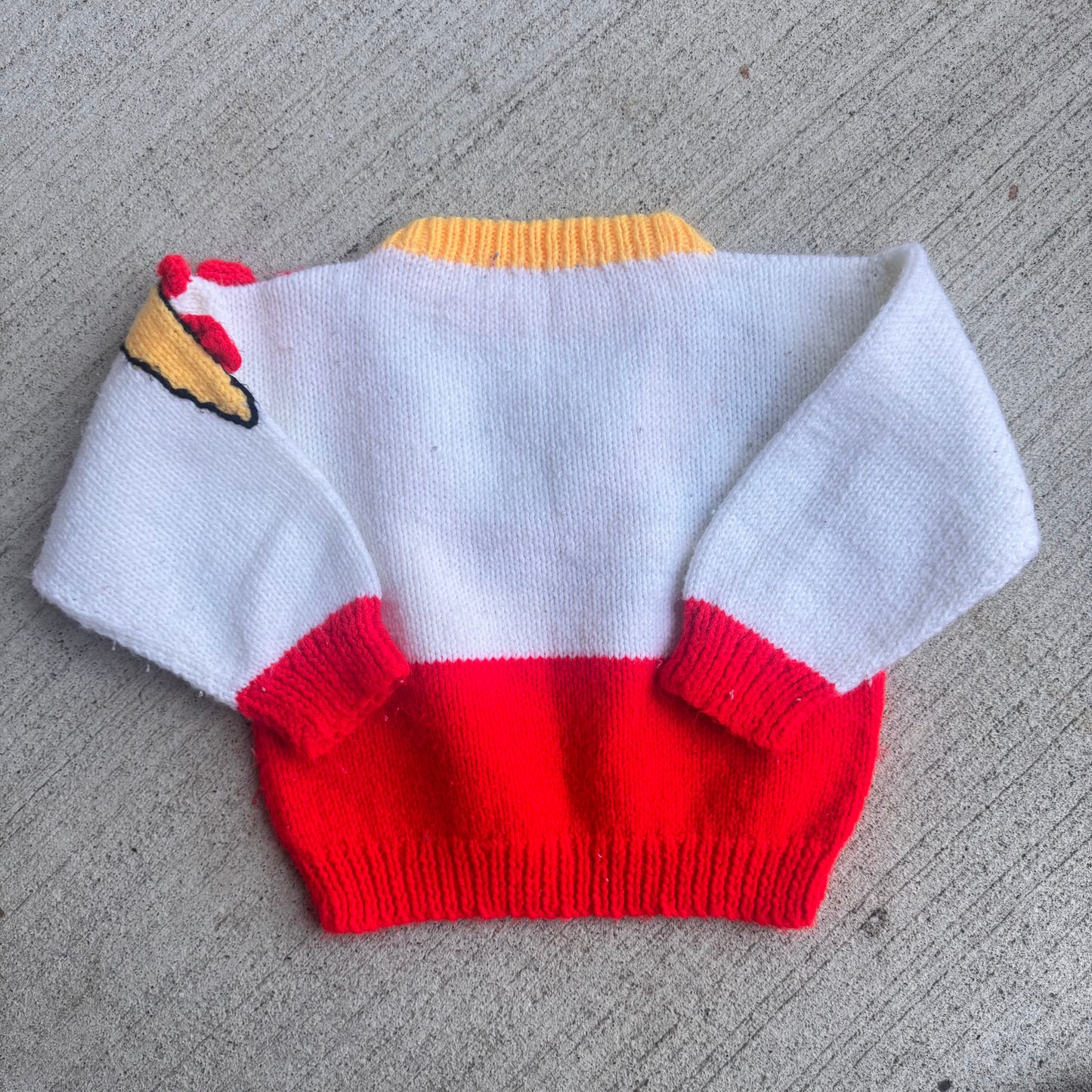 Kids Toddler Hand Knit Dinosaur Animal Hand Knit Pullover Sweater 3Y 4Y 5Y