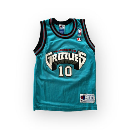 90s VTG Kids Champion Grizzlies #10 Bibby Basketball Jersey S(8)