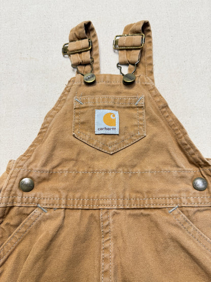 2002 Kids Infant Baby Vintage Carhartt Canvas Bib Light Brown Overall / 6m 9m 12m