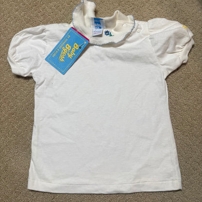 90s Kids Toddler Infant Vintage Baby B’Gosh Oshkosh 2 Piece Set Navy White Star Pattern Overall White T-shirt/ 3m 6m 24m/ Made in USA