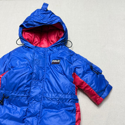 90s Kids Infant Baby Vintage Ralph Lauren Polo Sport Half Zip Up Down Snow Suits / 9m 12m 18m 24m