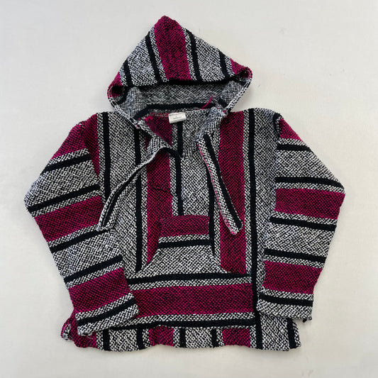 Kids Vintage Baja Mexican Hooded Sweater Size 5-7