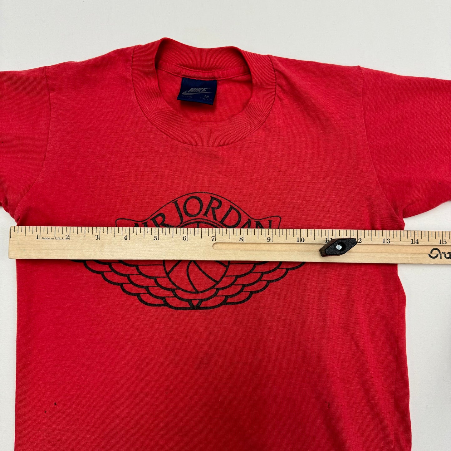 80s Kids Nike Air Jordan Red Wing Logo T-shirt Size M