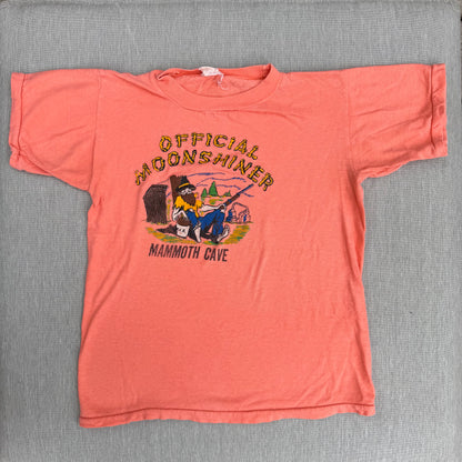 60s Kids Vintage Official Moonshiner Mammoth Cave Souvenir Short Single Short Sleeve T-Shirt S 8Y 9Y 10Y XS Adult
