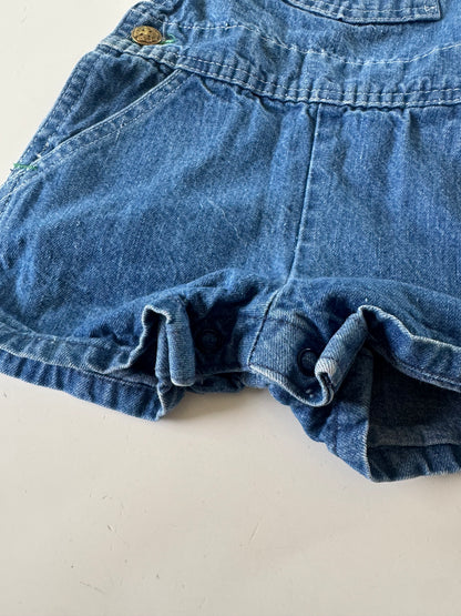 90s Kids Toddler Infant Vintage Baby B’Gosh Oshkosh Blue Denim 100% Cotton Shortalls //6m / Made in USA