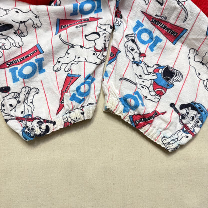 90s Kids Vintage Handmade Dalmatian Loose Fit Overall & Corduroy Zip Up Jacket 2pc Set / 4T 5T