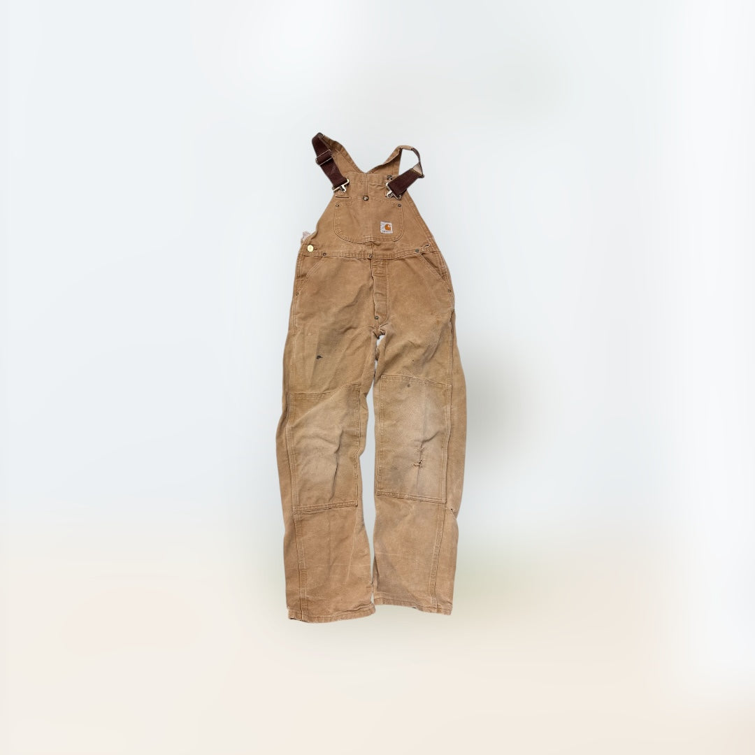 Kids Teen Vintage Carhartt Light Faded Brown Overall 11Y 12Y 13Y As Is *