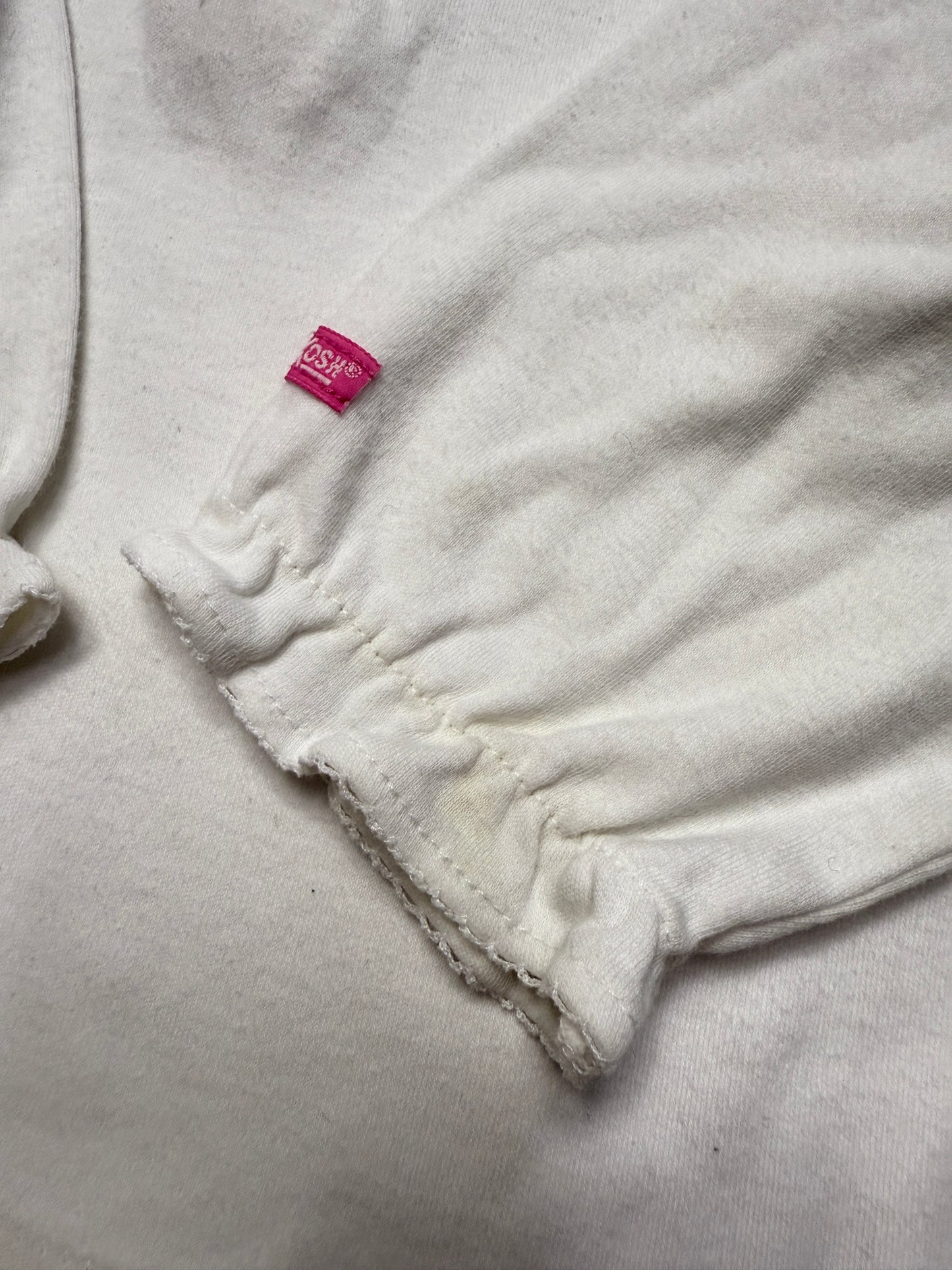 90s Kids Toddler Vintage Oshkosh Bgosh Lace Collared White Puffsleeve Longsleeve Top / 2T 3T / Made in USA