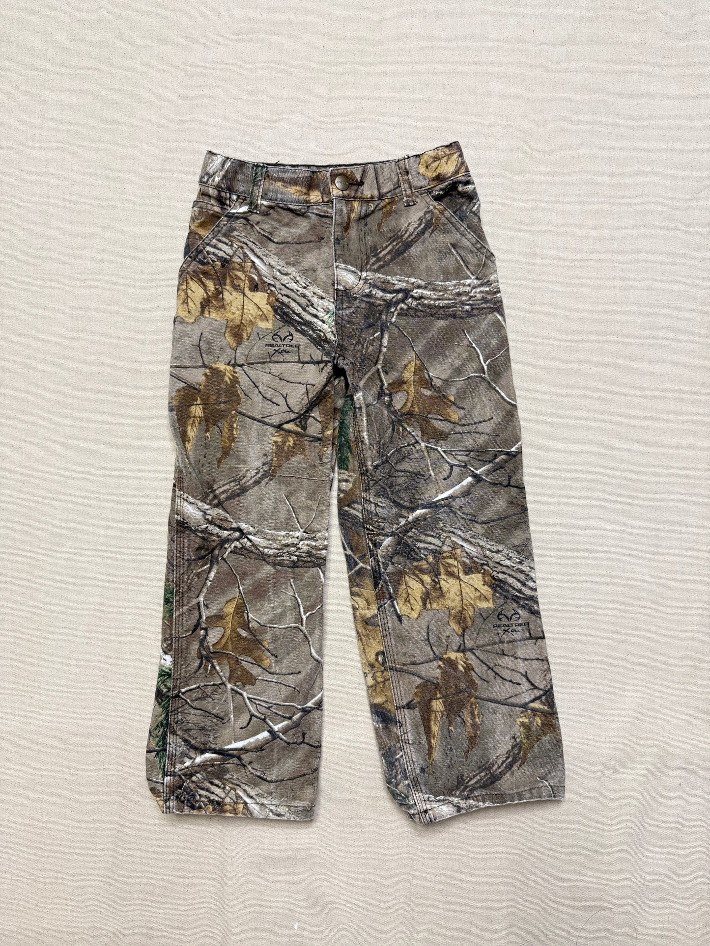 Kids Vintage Carhartt Duck Real Tree Camo Adjustable Waist Pants / 5y 6y