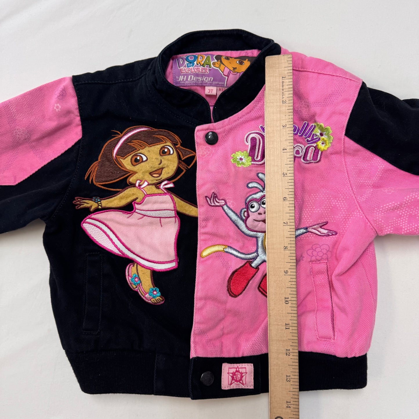 Kids Toddler Dora Racing Pink Snap Jacket 3T