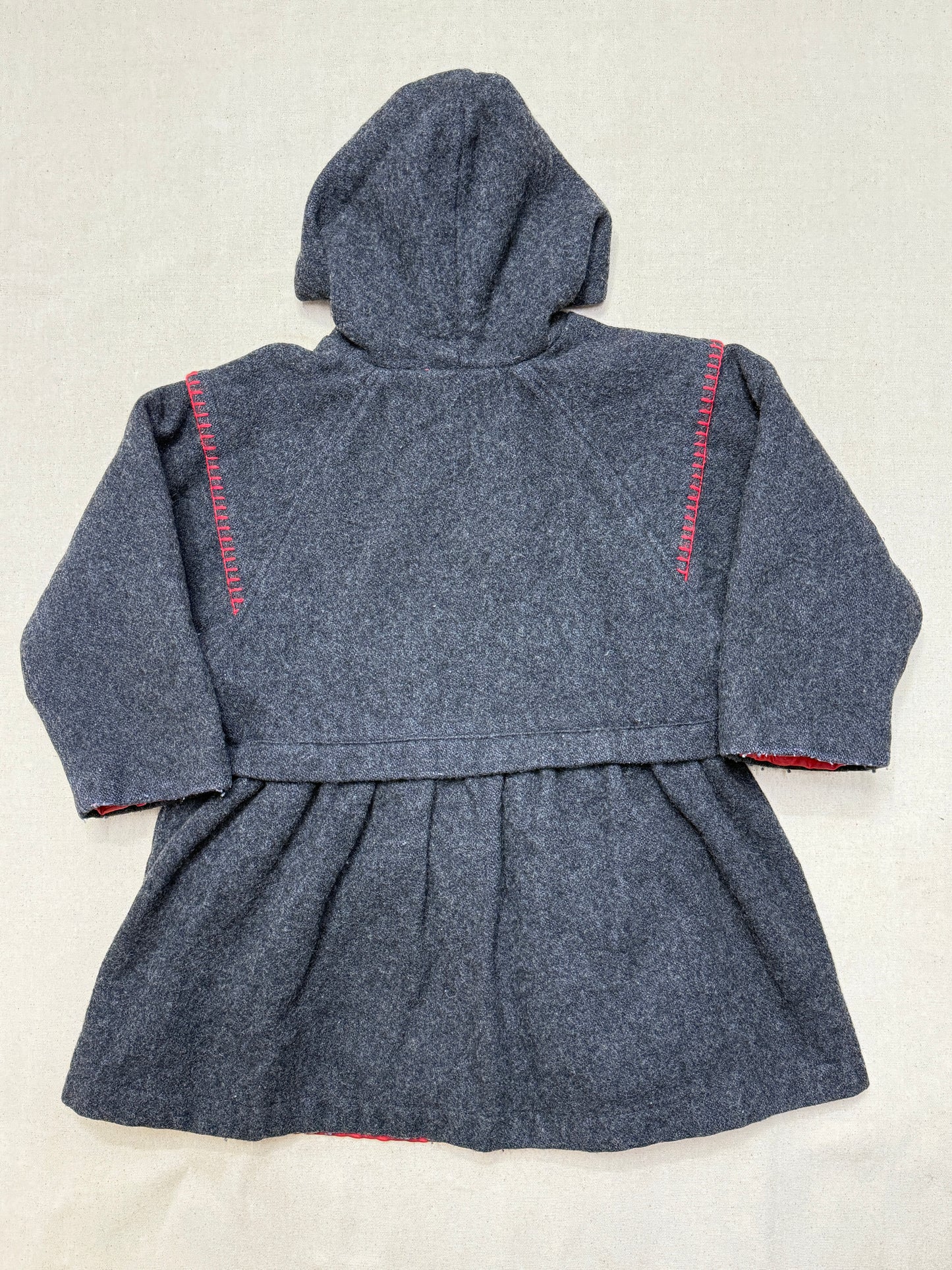 80s 90s Kids Vintage Oshkosh Bgosh Flower Rose Buttons A Line Lined Wool Jacket / 6y 7y