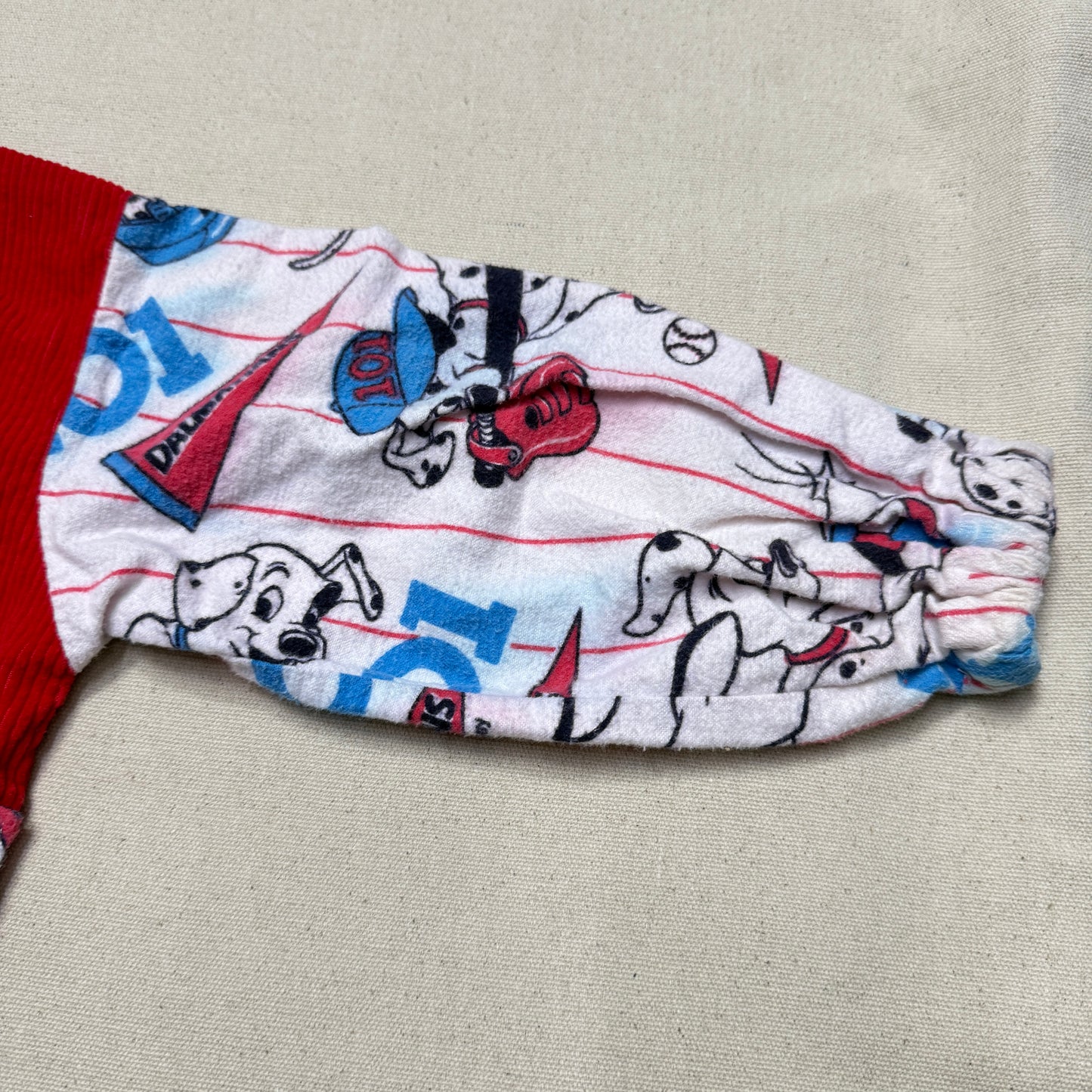 90s Kids Vintage Handmade Dalmatian Loose Fit Overall & Corduroy Zip Up Jacket 2pc Set / 4T 5T