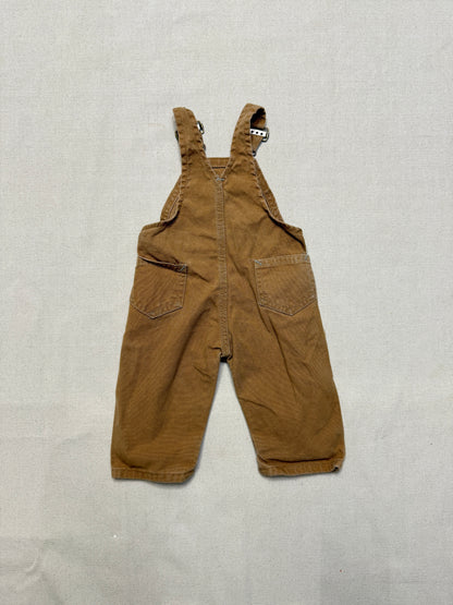 2002 Kids Infant Baby Vintage Carhartt Canvas Bib Light Brown Overall / 6m 9m 12m
