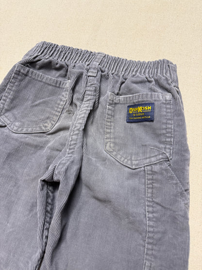 80s Kids Toddler Vintage Oshkosh Bgosh Gray Corduroy Pants / 4T 5T / Made in USA