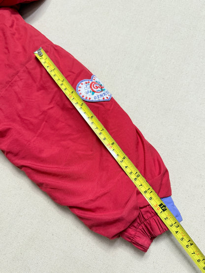 90s 2000' Kids Toddler Vintage Oshkosh Bgosh Heart Buttons Removable Hood Boa Down Jacket / 4T 5T 6y