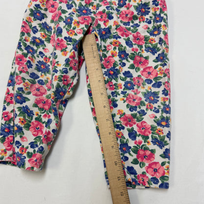 90s Kids Toddler Vintage Baby B’Gosh Oshkosh Floral All Over Print Pant White Tshirt 2pc Set / 24m 2T/ Made in USA Baby