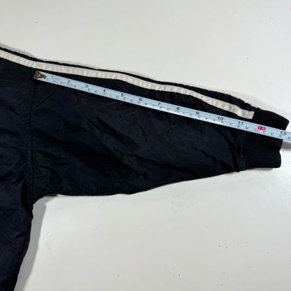 90s Vintage Adidas Kids Toddler Black Lined Pullover Sleeves Striped Windbreaker Sweatshirt Jacket Big Logo S 4T