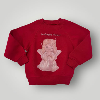 90s Baby Vintage Nobody’s Perfect Red Crew Sweatshirt 18m 24m