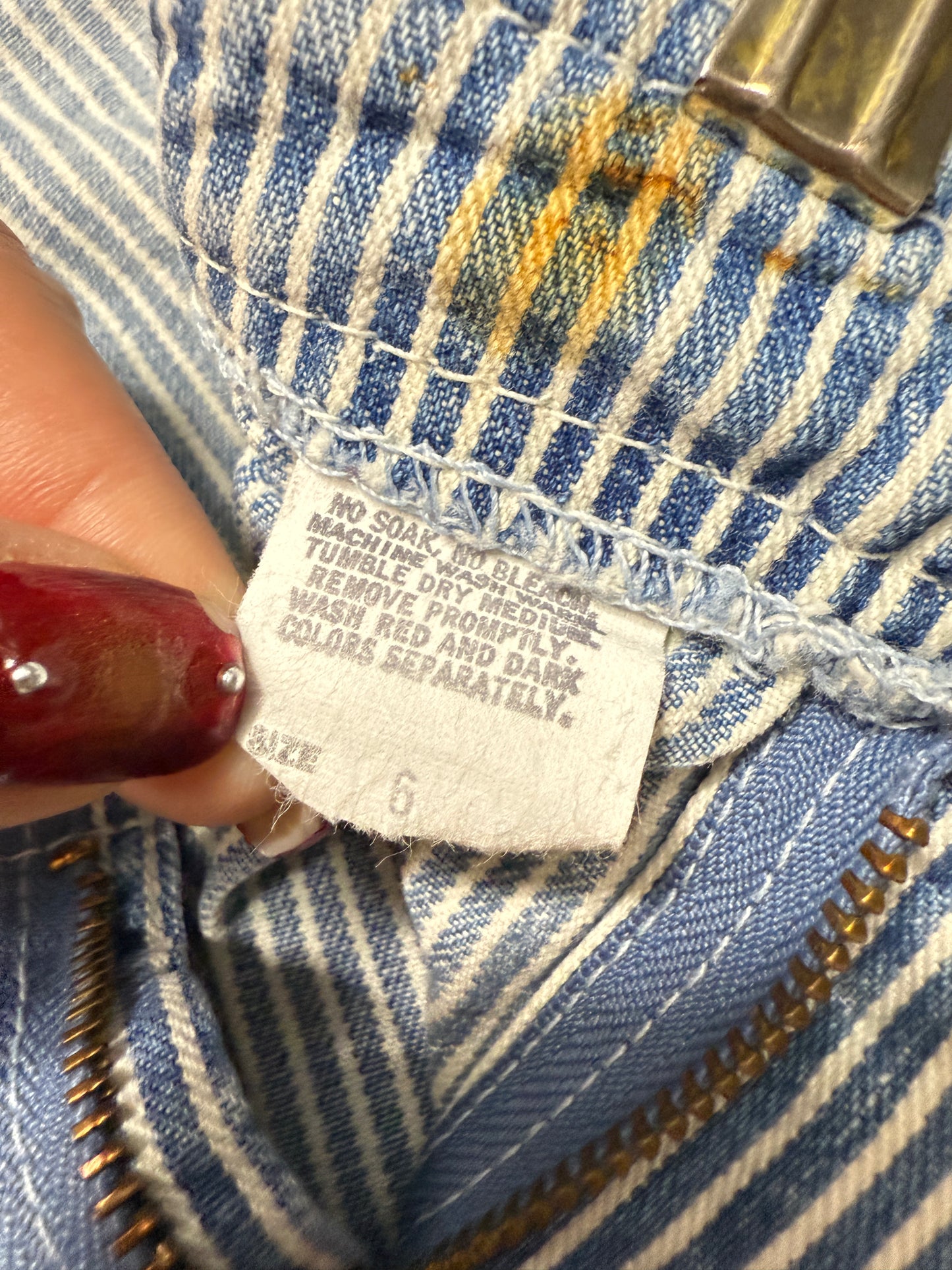 80s 90s Kids Vintage Oshkosh Bgosh Hickory Stripe Suspender Unique Design Slim Straight Overall / 4T 5T / Made in USA