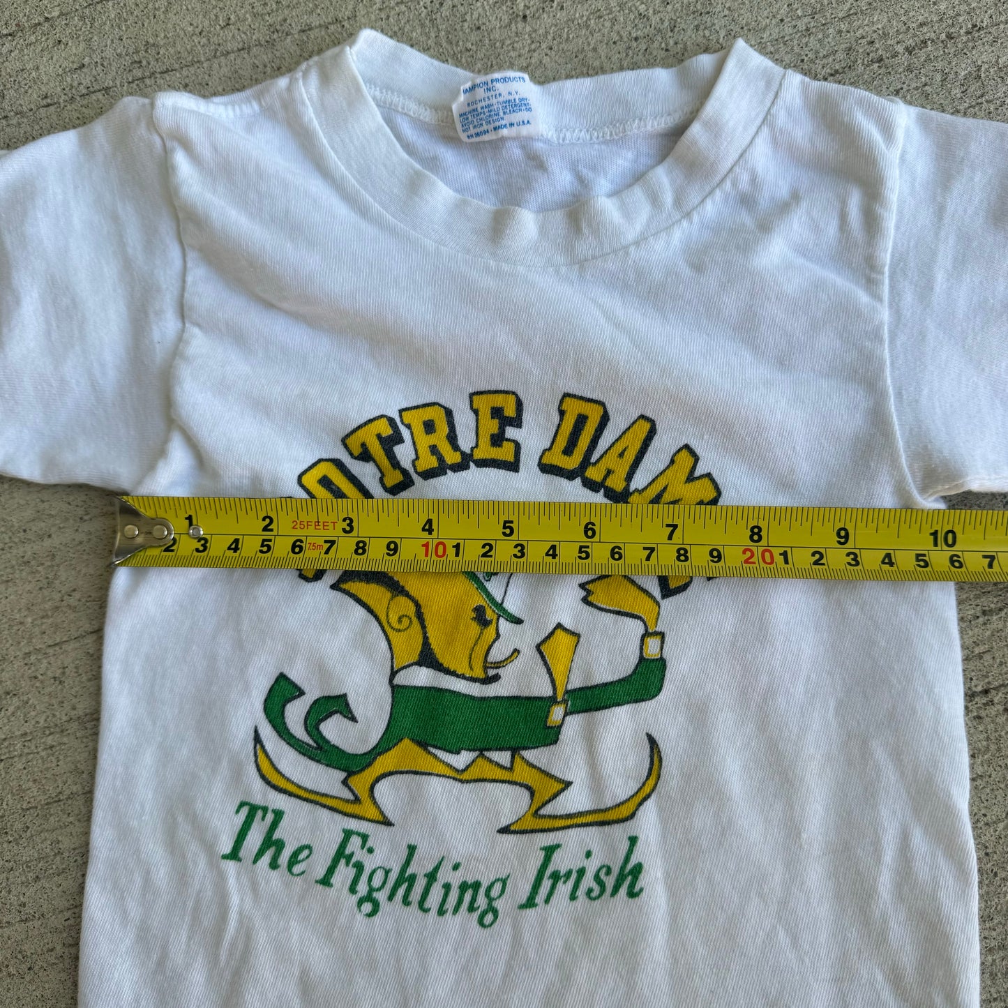 80s Vintage Kids Champion Notre Dame White T-shirt S 6Y 8Y Made in USA