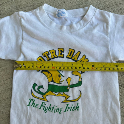 80s Vintage Kids Champion Notre Dame White T-shirt S 6Y 8Y Made in USA