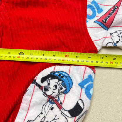 90s Kids Vintage Handmade Dalmatian Loose Fit Overall & Corduroy Zip Up Jacket 2pc Set / 4T 5T