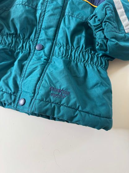 200s Kids Toddler Infant Vintage Baby B’Gosh Oshkosh Thick Multicolour Zip Hooded Jacket//12m/18m