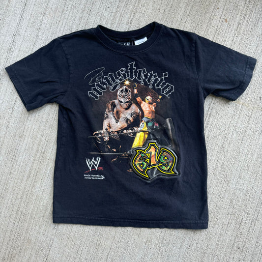 2008 Kids Youth Vintage WWE Mysterio 619 3D Black 100% Cotton T-shirt Size M 8Y 9Y 10Y