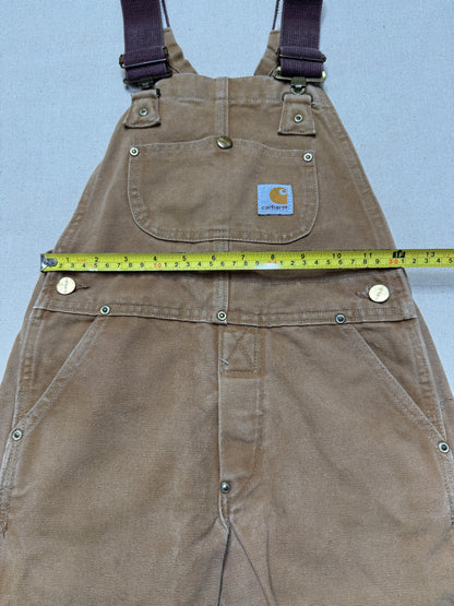 90s/2000 Kids Toddler Vintage Carhartt Canvas Double Knee Bib Light Brown Overall / 4T 5T 6y
