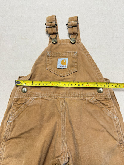 90s  Kids Infant Vintage Carhartt Canvas Bib Light Brown Overall / 9m 12m 18m