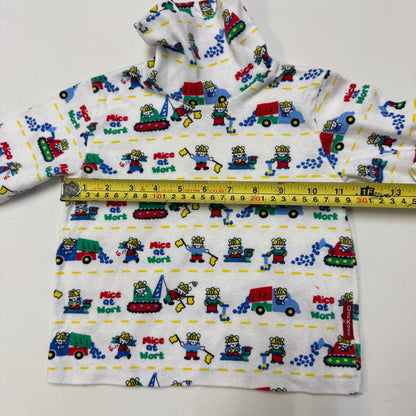 90s Kids Toddler Vintage Oshkosh Bgosh “ Mice at work” AOP Turtleneck Longsleeve Top / 2T/Made in USA