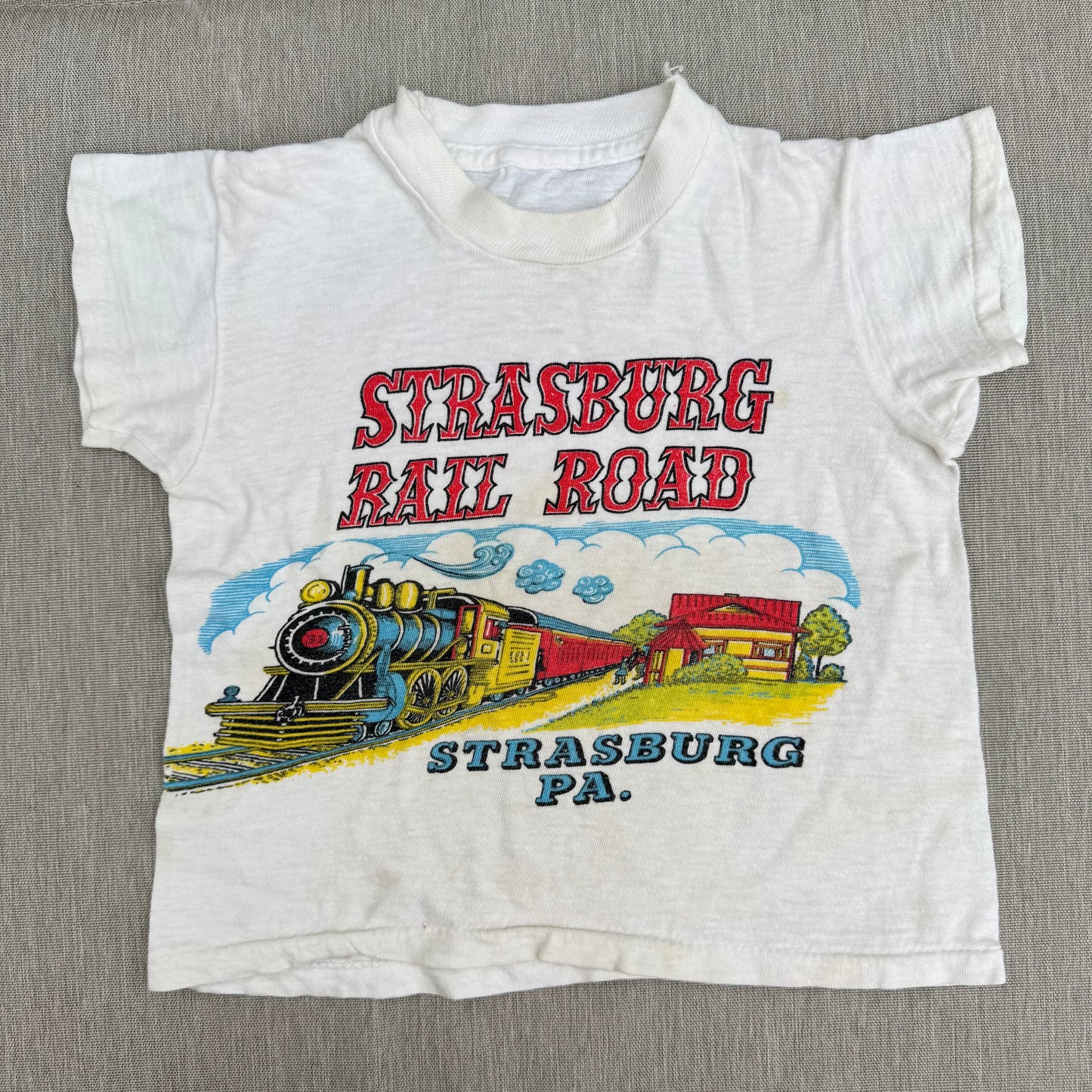 60s Kids Toddler Vintage Strasburg Rail Road PA Souvenir Single Stitch Short Sleeve T-Shirt 2T 3T 4Y