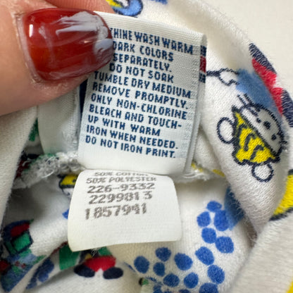 90s Kids Toddler Vintage Oshkosh Bgosh “ Mice at work” AOP Turtleneck Longsleeve Top / 2T/Made in USA